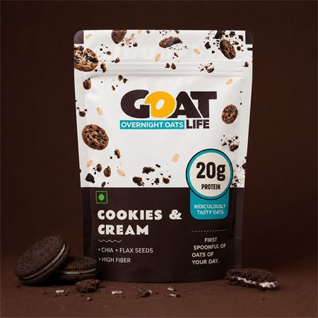 GOAT Life Cookies and Cream oats pouch