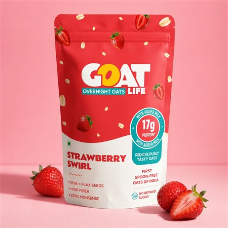 GOAT Life Strawberry Swirl oats pouch